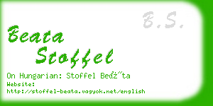 beata stoffel business card